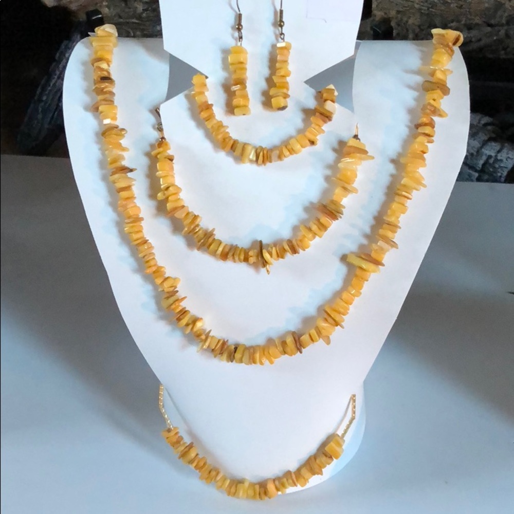 MOP Set Necklace-Bracelets-Earrings-Anklet